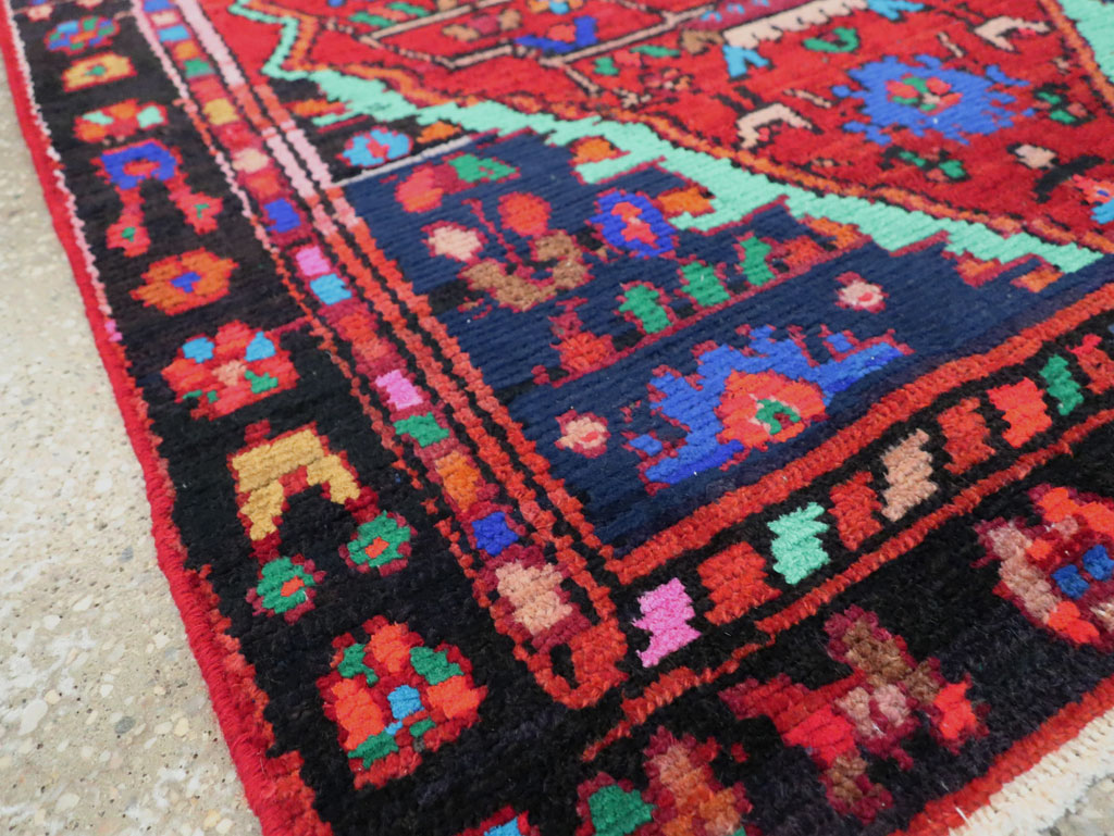 Vintage Persian Hamadan Throw Rug, No.27390 - Gsblank