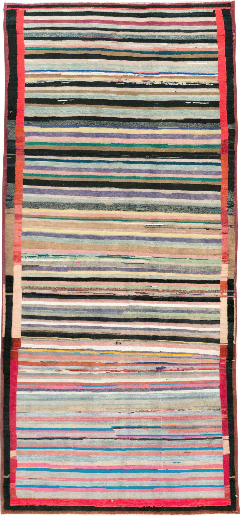 Vintage Persian Modern Style Mahal Throw Rug, No.27396 - Gsblank