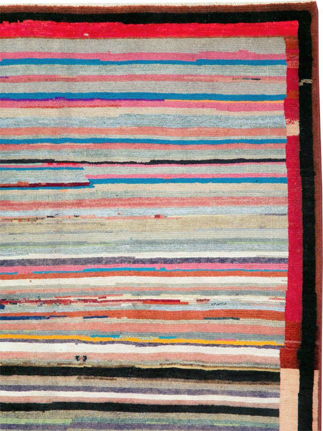 Vintage Persian Modern Style Mahal Throw Rug, No.27396 - Gsblank