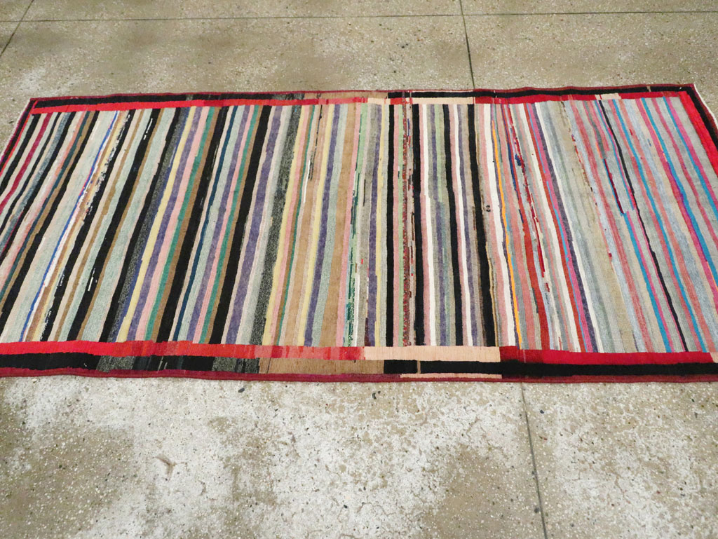 Vintage Persian Modern Style Mahal Throw Rug, No.27396 - Gsblank