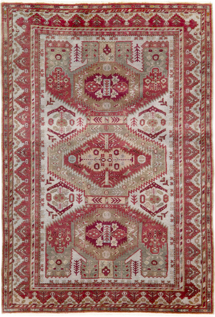 Vintage Persian Ardabil Throw Rug, No.27415 - Gsblank