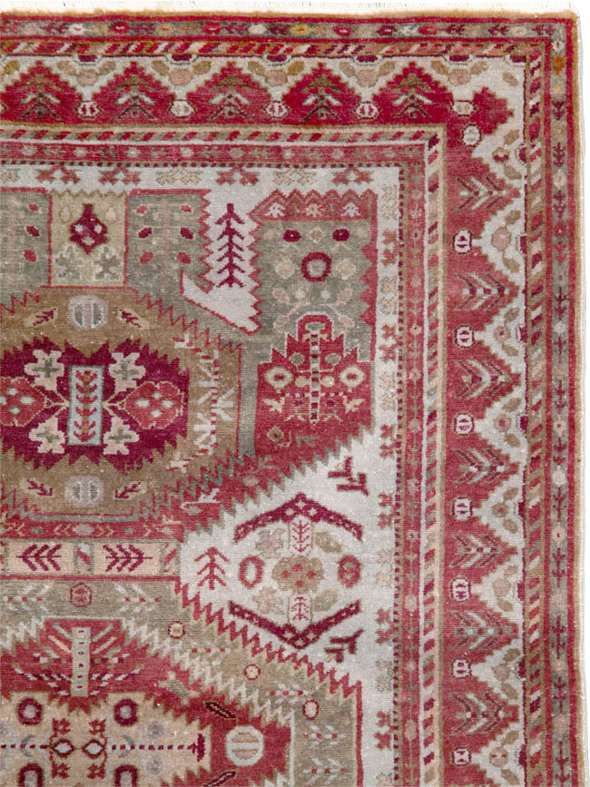 Vintage Persian Ardabil Throw Rug, No.27415 - Gsblank