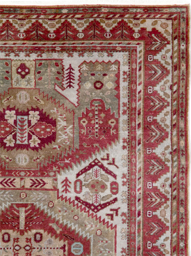 Vintage Persian Ardabil Throw Rug, No.27415 - Gsblank