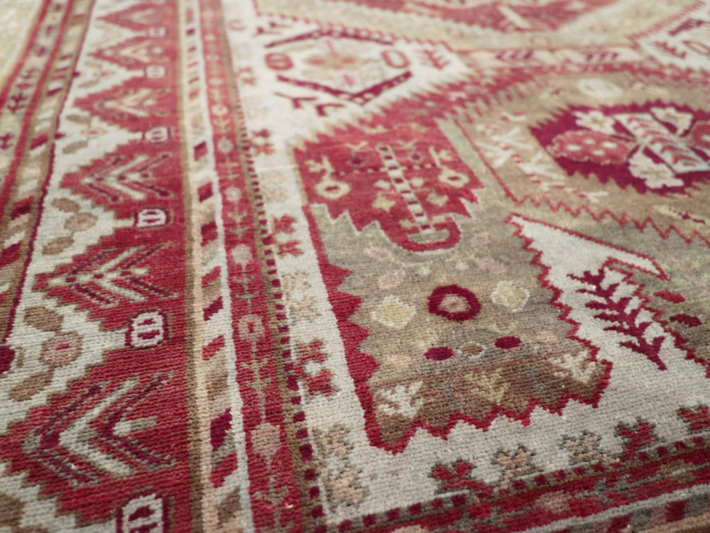 Vintage Persian Ardabil Throw Rug, No.27415 - Gsblank
