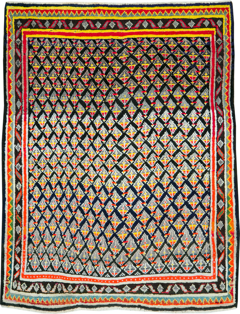 Vintage Persian Malayer Square Throw Rug, No.27428 - Gsblank