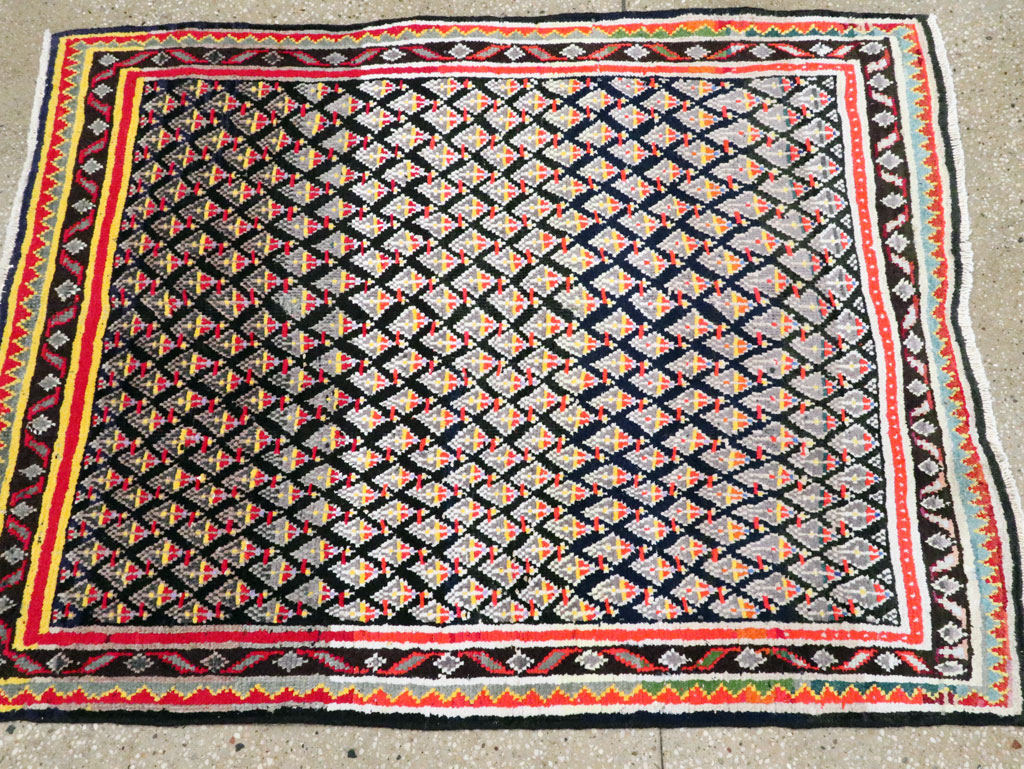 Vintage Persian Malayer Square Throw Rug, No.27428 - Gsblank