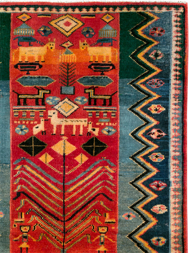 Vintage Persian Pictorial Mahal Rug, No.27431 - Gsblank