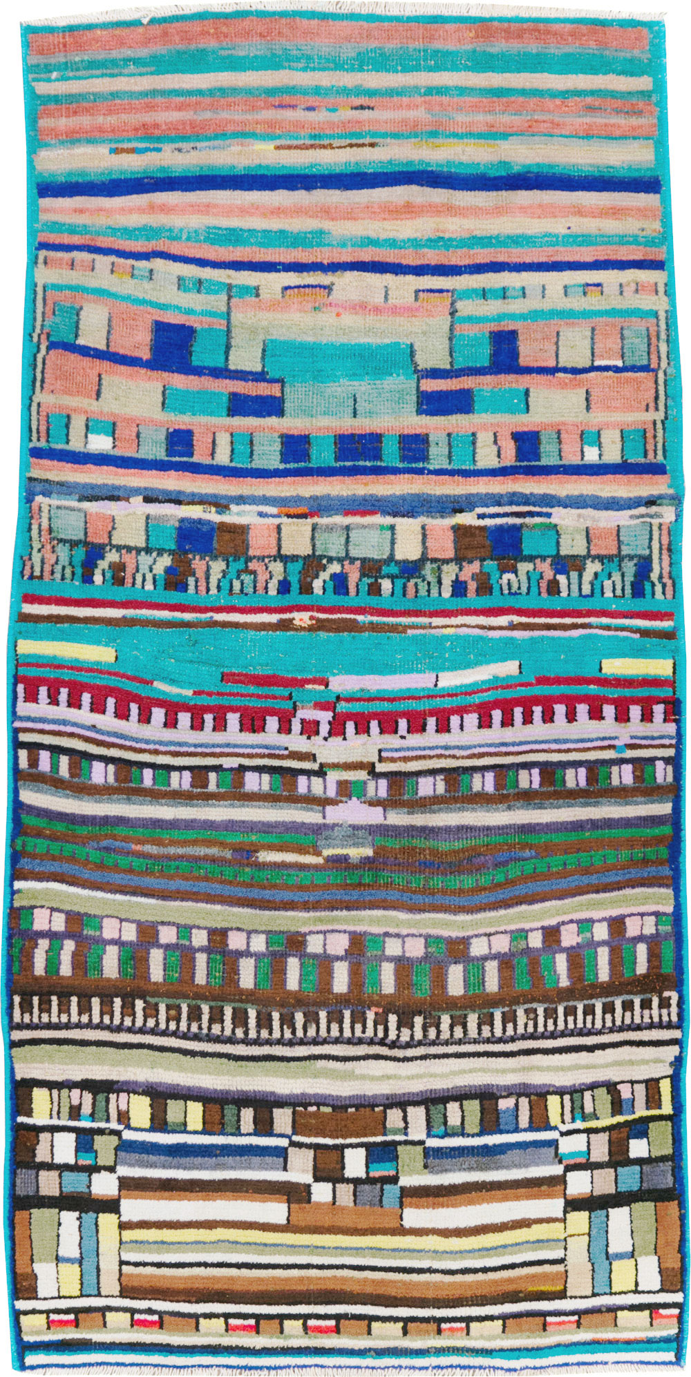 Vintage Persian Mahal Throw Rug, No.27433 - Gsblank