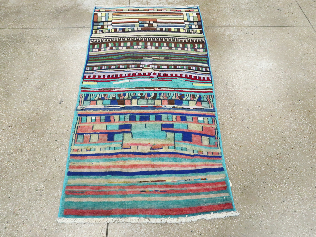 Vintage Persian Mahal Throw Rug, No.27433 - Gsblank