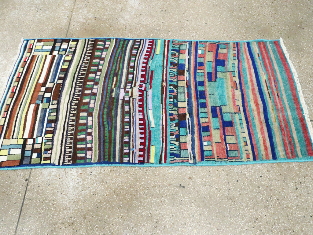 Vintage Persian Mahal Throw Rug, No.27433 - Gsblank