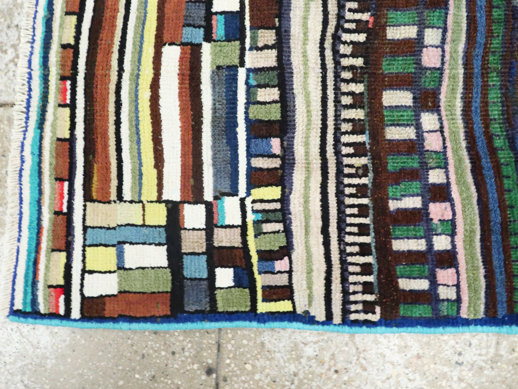 Vintage Persian Mahal Throw Rug, No.27433 - Gsblank