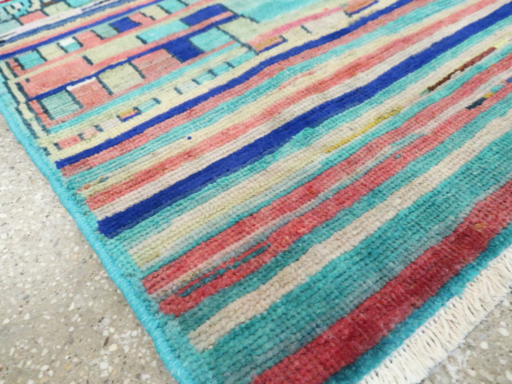 Vintage Persian Mahal Throw Rug, No.27433 - Gsblank