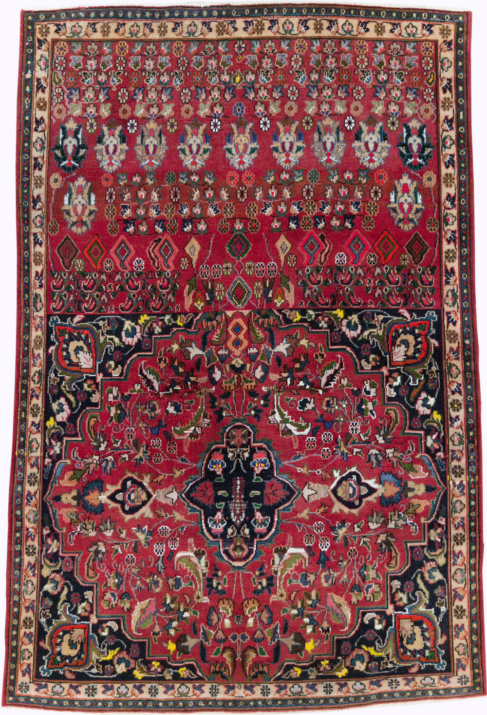 Vintage Persian Mashad Accent Rug, No.27448 - Gsblank