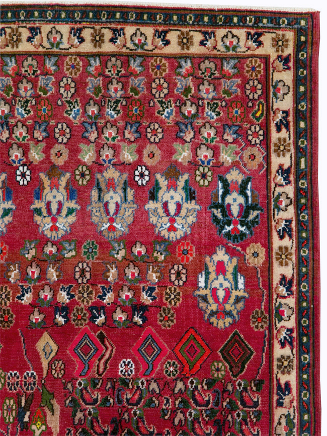 Vintage Persian Mashad Accent Rug, No.27448 - Gsblank
