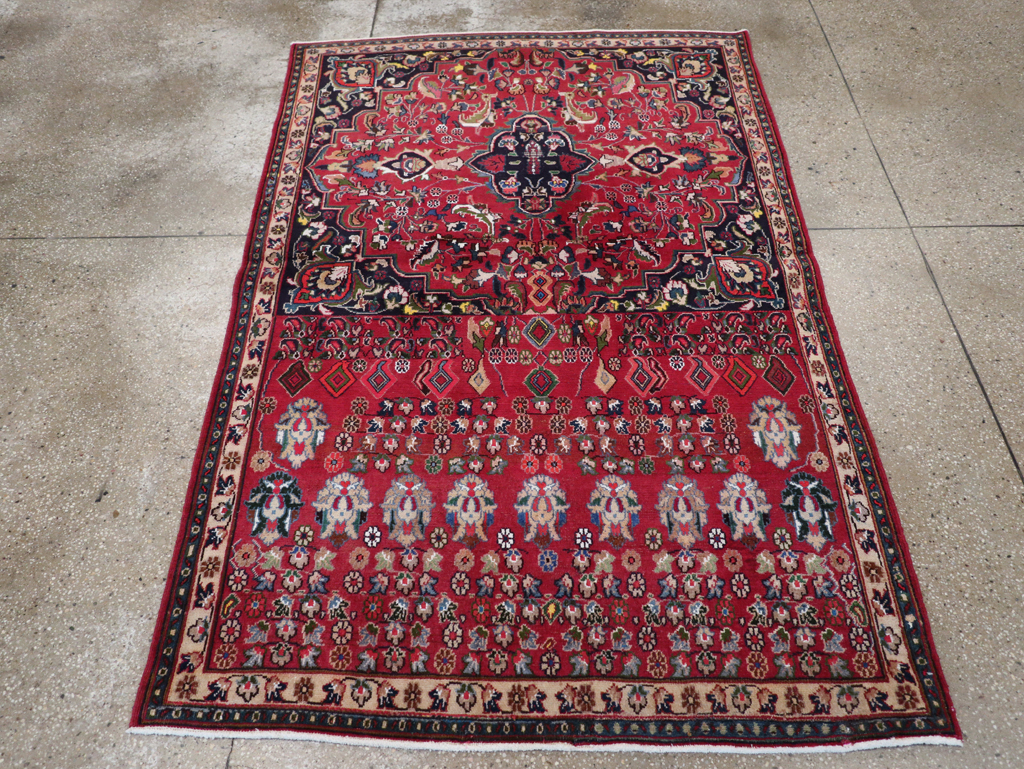 Vintage Persian Mashad Accent Rug, No.27448 - Gsblank