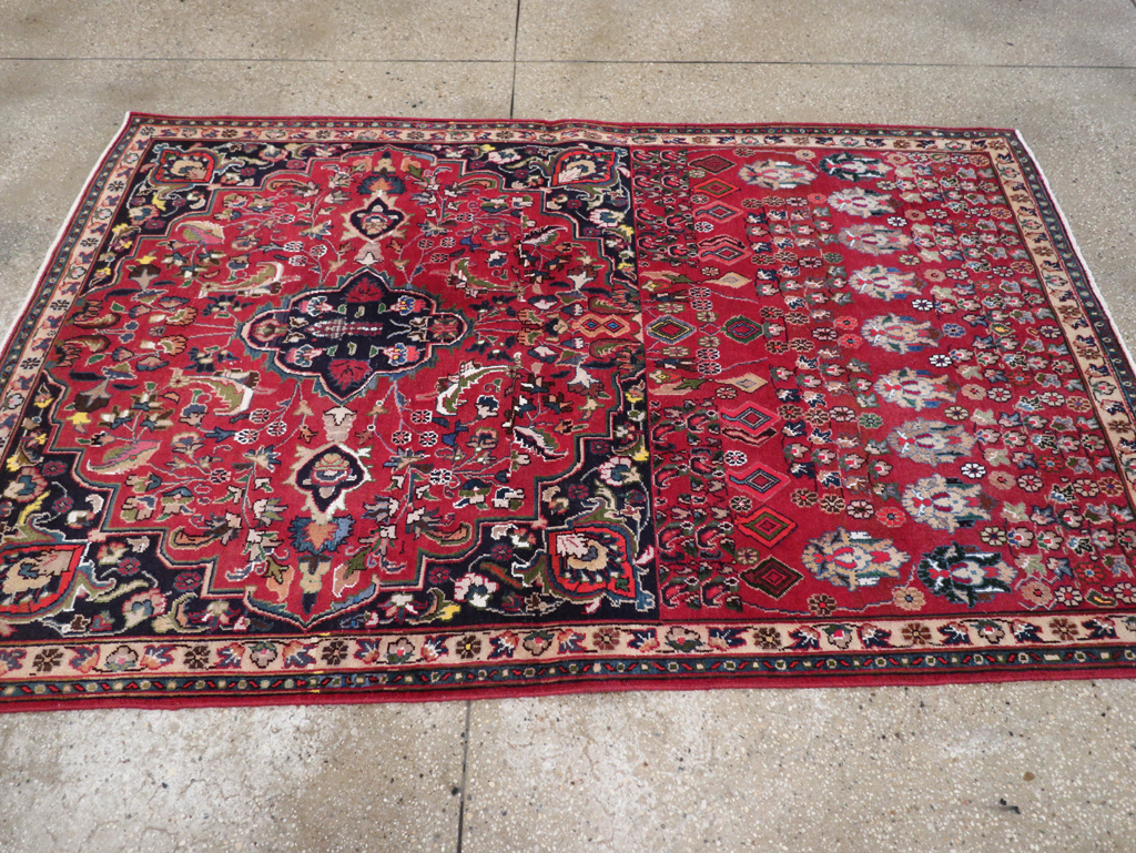 Vintage Persian Mashad Accent Rug, No.27448 - Gsblank