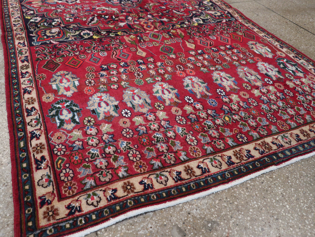 Vintage Persian Mashad Accent Rug, No.27448 - Gsblank