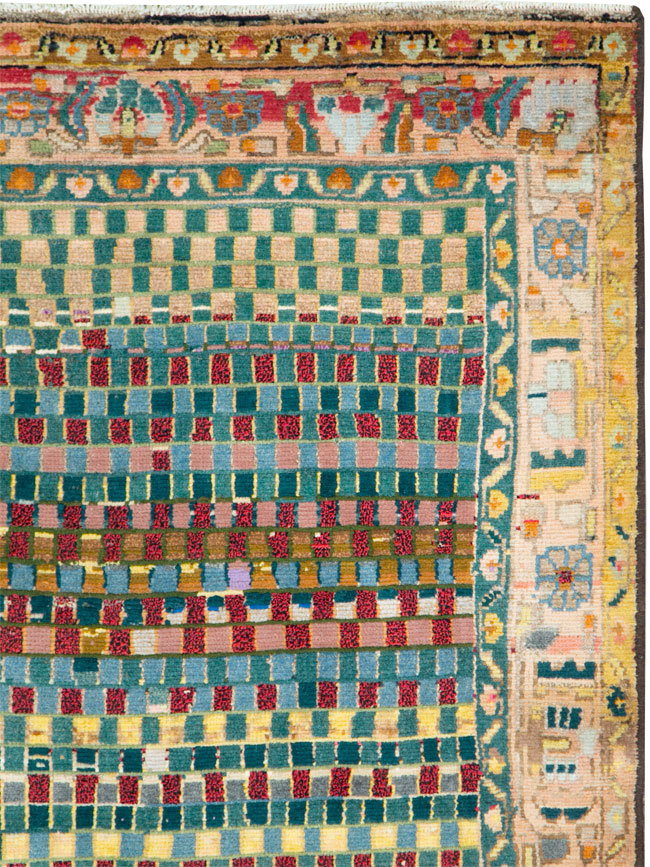 Vintage Persian Modern Style Hamadan Throw Rug, No.27451 - Gsblank