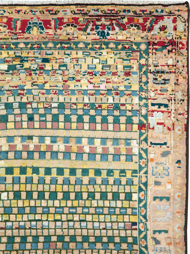 Vintage Persian Modern Style Hamadan Throw Rug, No.27451 - Gsblank