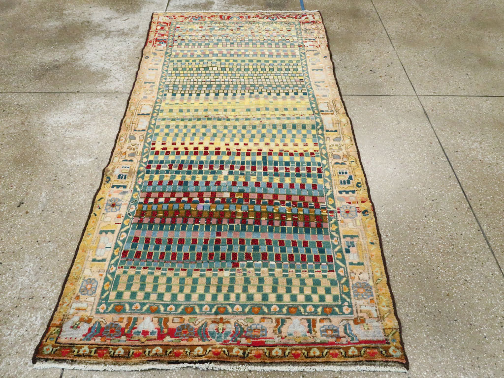 Vintage Persian Modern Style Hamadan Throw Rug, No.27451 - Gsblank