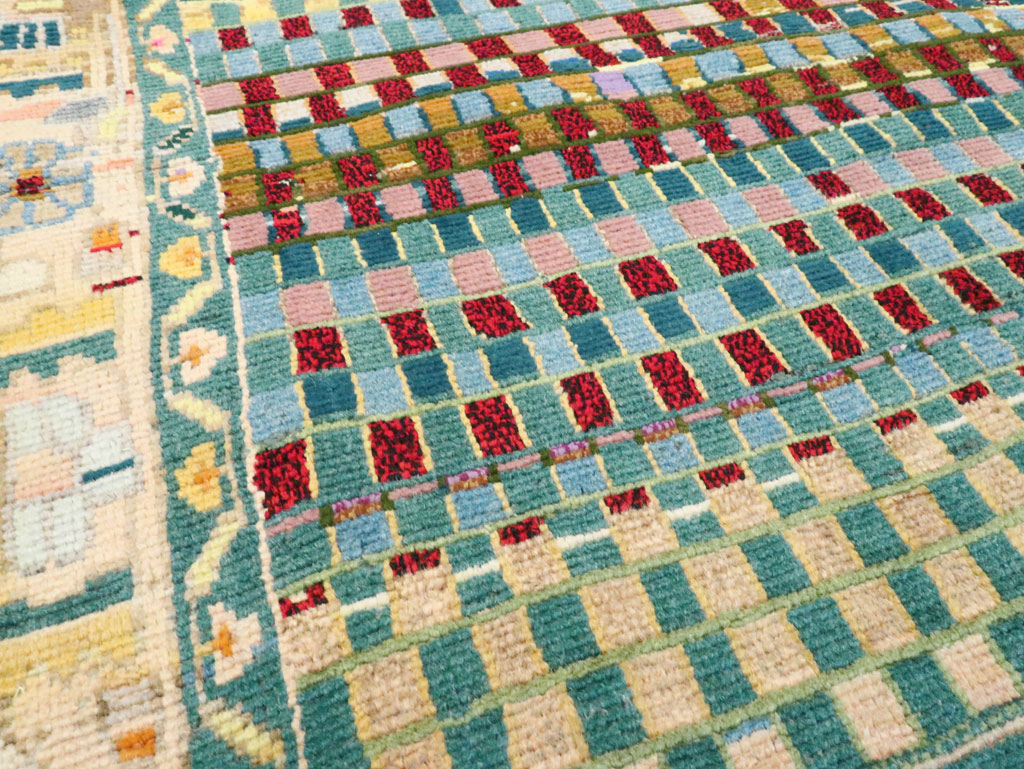 Vintage Persian Modern Style Hamadan Throw Rug, No.27451 - Gsblank