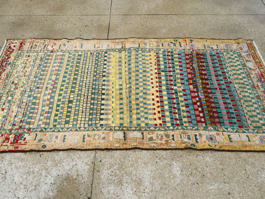 Vintage Persian Modern Style Hamadan Throw Rug, No.27451 - Gsblank