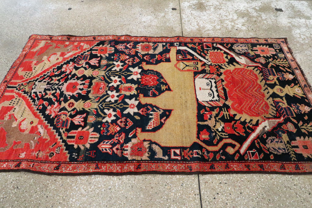 Antique Persian Kurdish Pictorial Rug, No.27470 - Gsblank