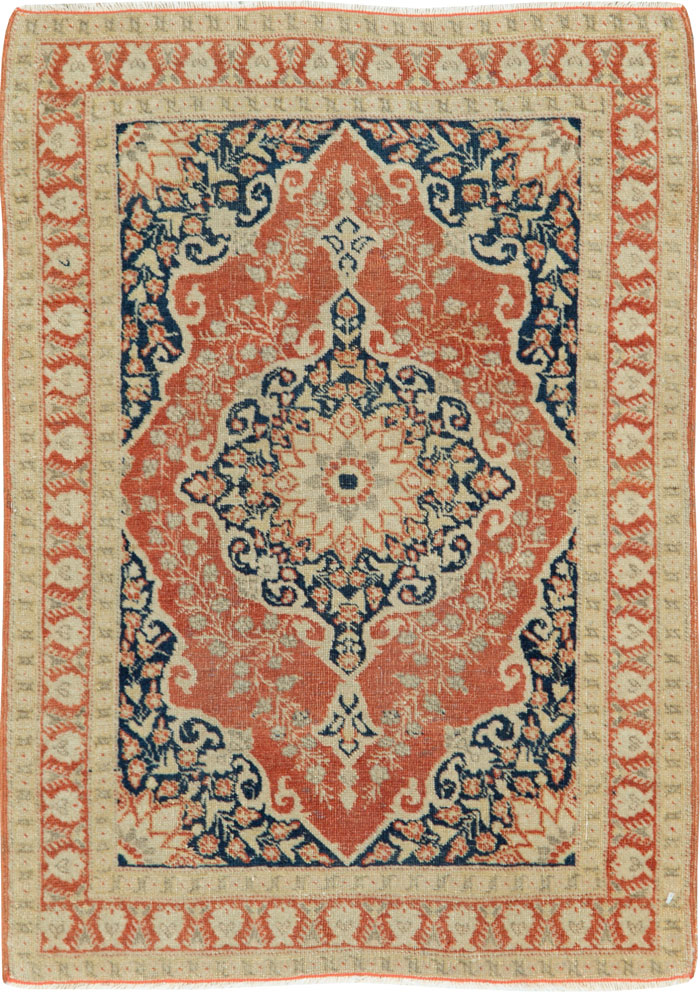 Antique Persian Tabriz Haji Jalili Throw Rug, No.27471 - Gsblank