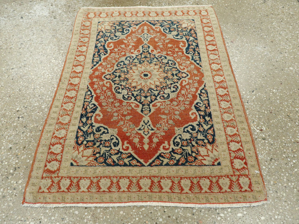Antique Persian Tabriz Haji Jalili Throw Rug, No.27471 - Gsblank