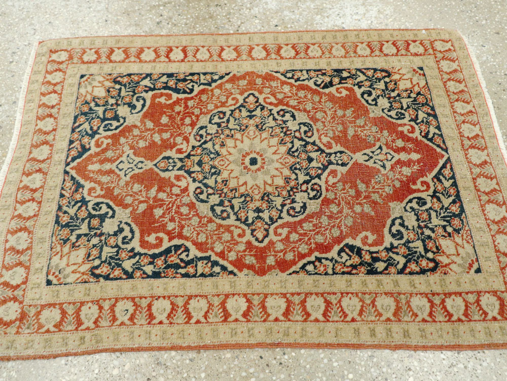 Antique Persian Tabriz Haji Jalili Throw Rug, No.27471 - Gsblank