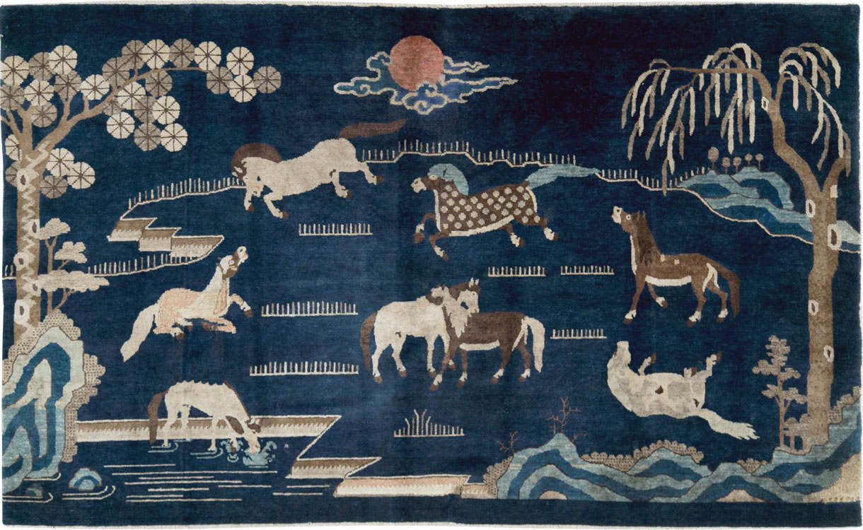 Vintage Chinese Pictorial Accent Rug, No.27477 - Gsblank