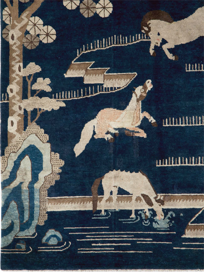 Vintage Chinese Pictorial Accent Rug, No.27477 - Gsblank