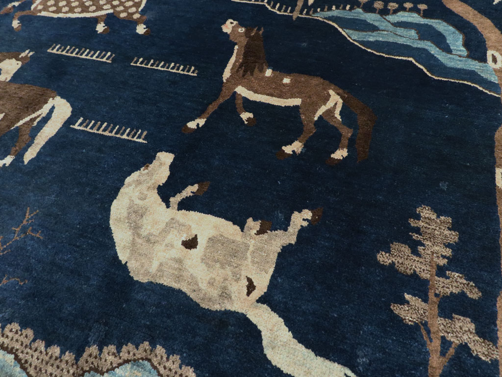 Vintage Chinese Pictorial Accent Rug, No.27477 - Gsblank