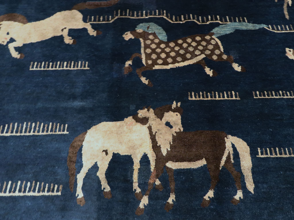Vintage Chinese Pictorial Accent Rug, No.27477 - Gsblank