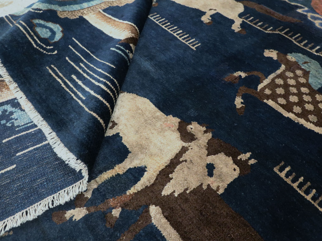 Vintage Chinese Pictorial Accent Rug, No.27477 - Gsblank