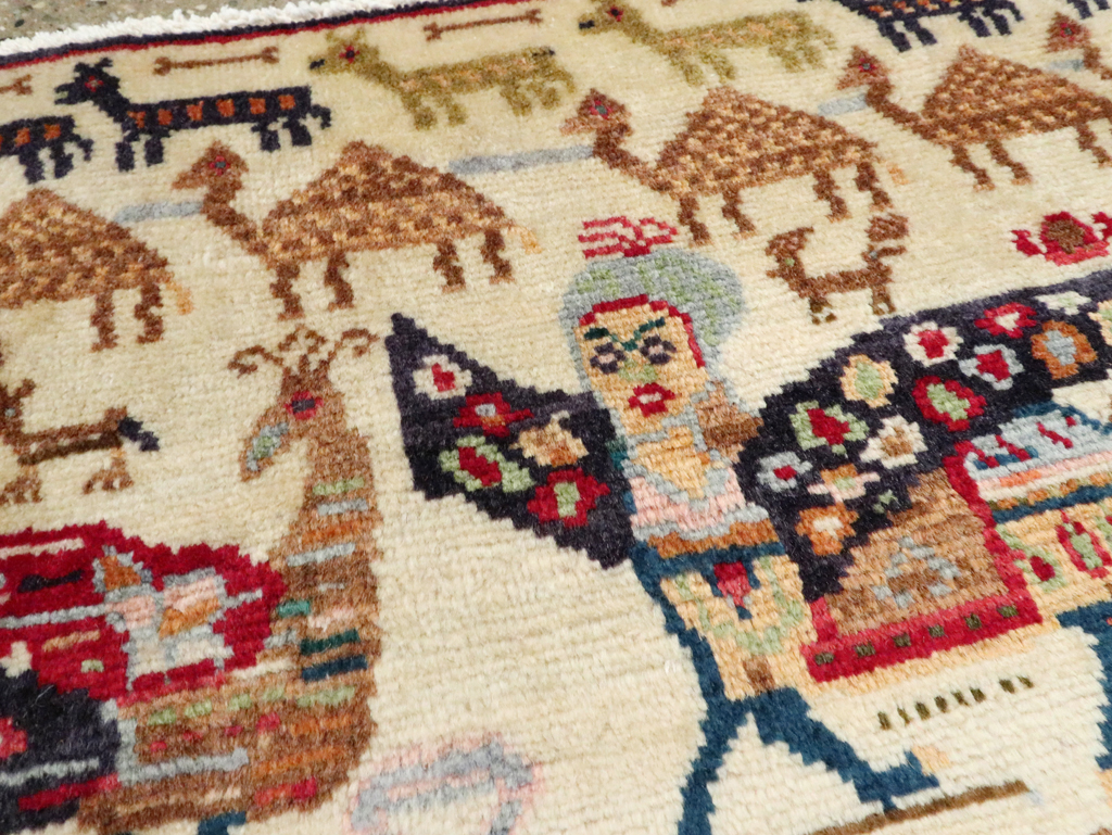 Vintage Persian Baluch Pictorial Rug (Pair: 1 of 2), No.27488 - Gsblank