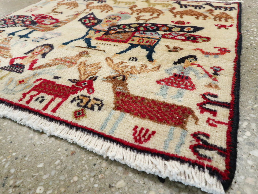 Vintage Persian Baluch Pictorial Rug (Pair: 1 of 2), No.27488 - Gsblank