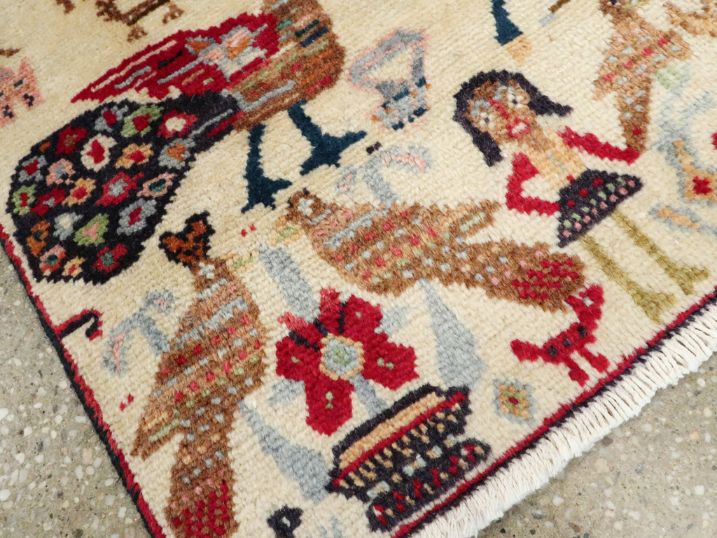 Vintage Persian Baluch Pictorial Rug (Pair: 1 of 2), No.27488 - Gsblank