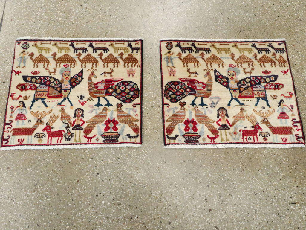 Vintage Persian Baluch Pictorial Rug (Pair: 1 of 2), No.27488 - Gsblank