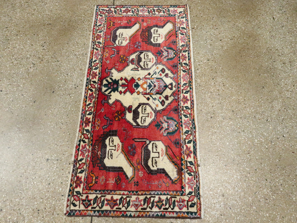Vintage Persian Hamadan Pictorial Throw Rug (Pair: 1 of 2), No.27489 - Gsblank