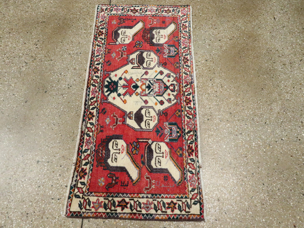 Vintage Persian Hamadan Pictorial Throw Rug (Pair: 2 of 2), No.27490 - Gsblank