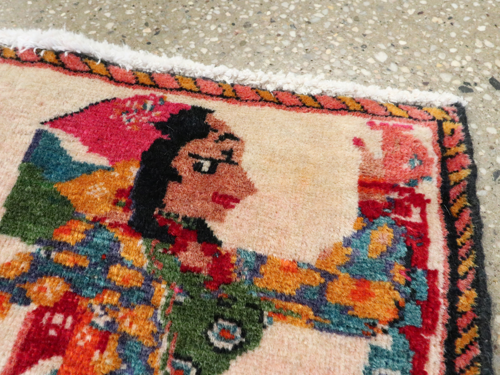 Vintage Persian Shiraz Pictorial Rug, No.27491 - Gsblank