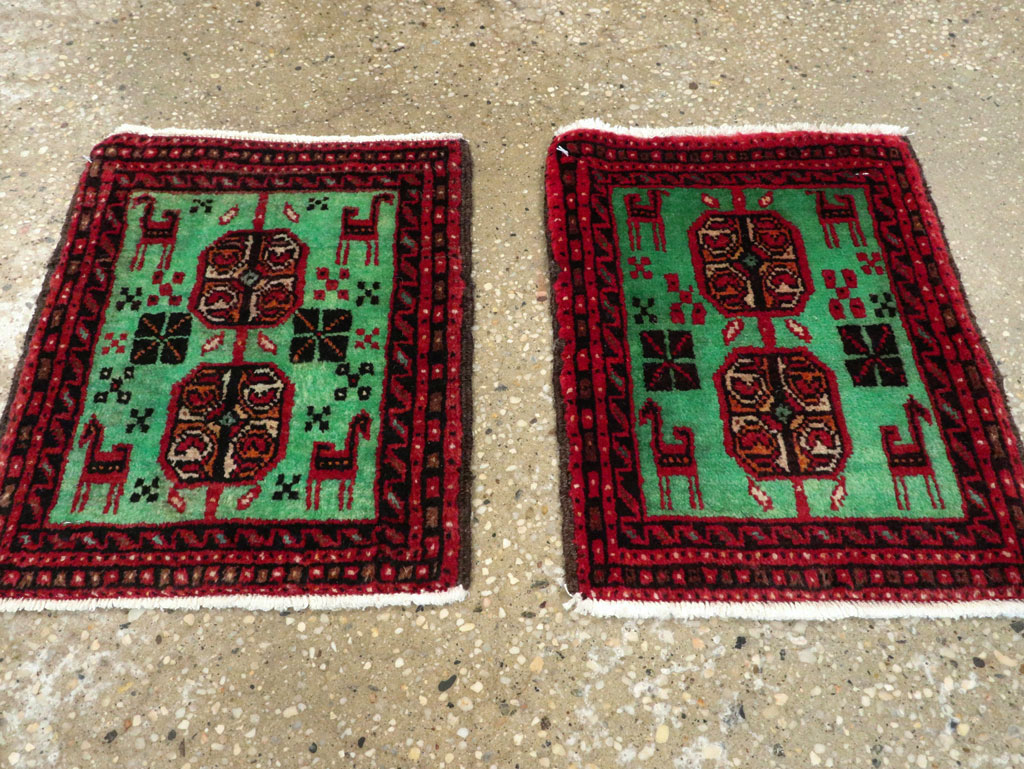 Vintage Persian Baluch Tribal Throw Rug (Pair: 1 of 4), No.27492 - Gsblank