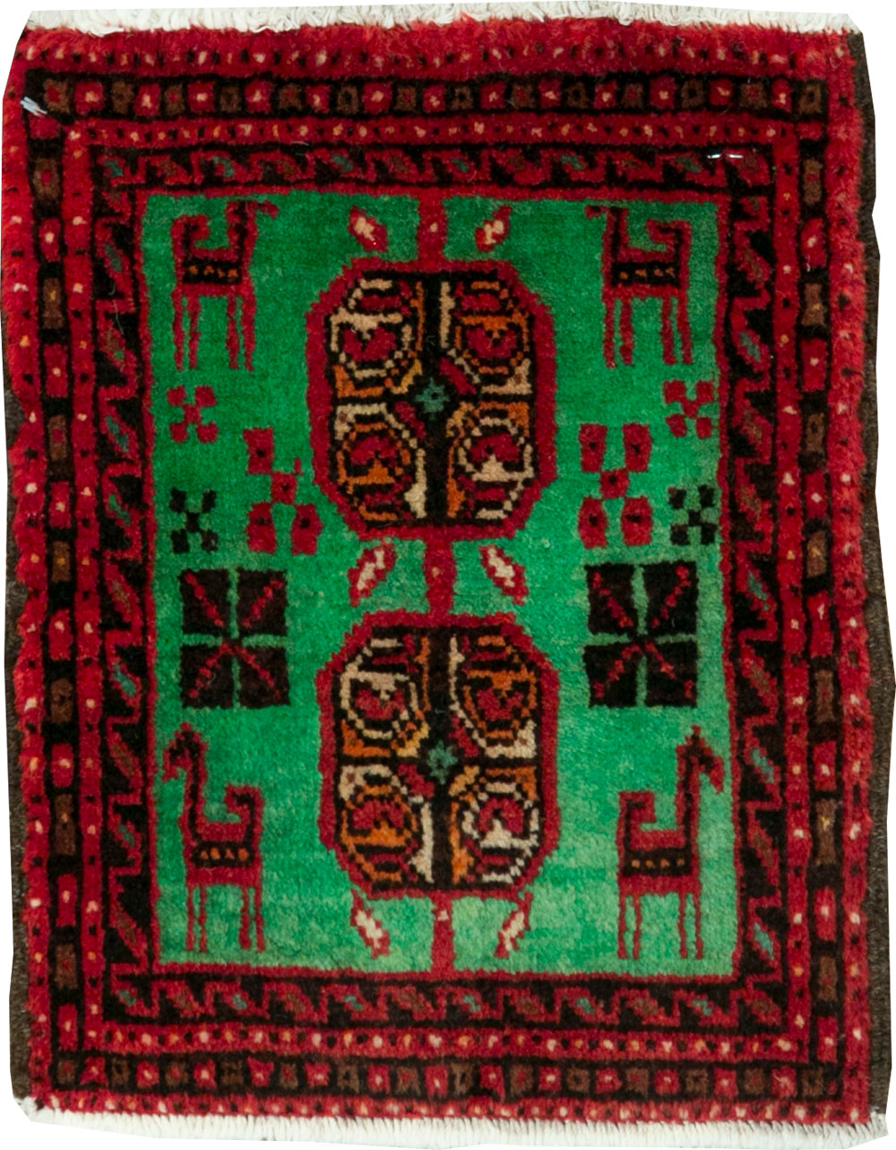 Vintage Persian Baluch Tribal Throw Rug (Pair: 2 of 4), No.27493 - Gsblank