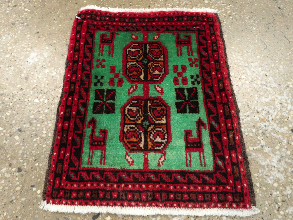 Vintage Persian Baluch Tribal Throw Rug (Pair: 2 of 4), No.27493 - Gsblank