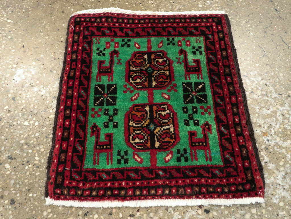 Vintage Persian Baluch Tribal Throw Rug (Pair: 4 of 4), No.27495 - Gsblank