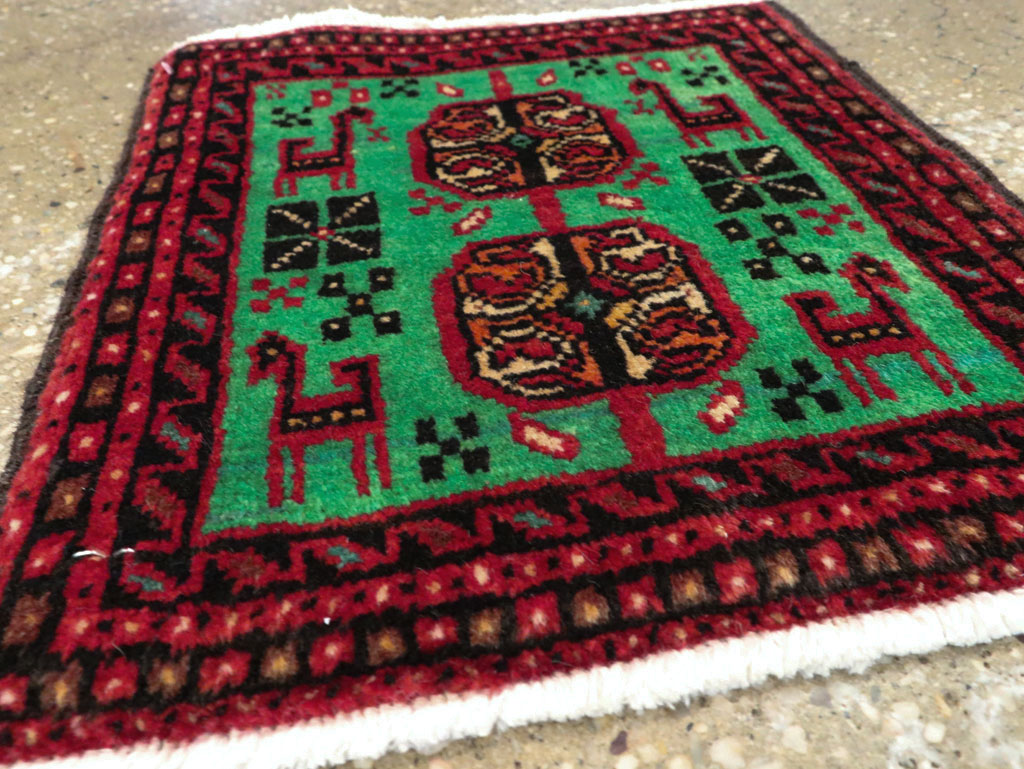 Vintage Persian Baluch Tribal Throw Rug (Pair: 4 of 4), No.27495 - Gsblank