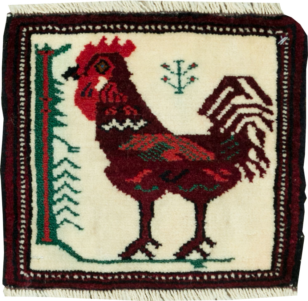 Vintage Persian Pictorial Baluch Rug (Pair: 1 of 2), No.27496 - Gsblank