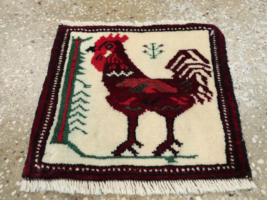 Vintage Persian Pictorial Baluch Rug (Pair: 1 of 2), No.27496 - Gsblank