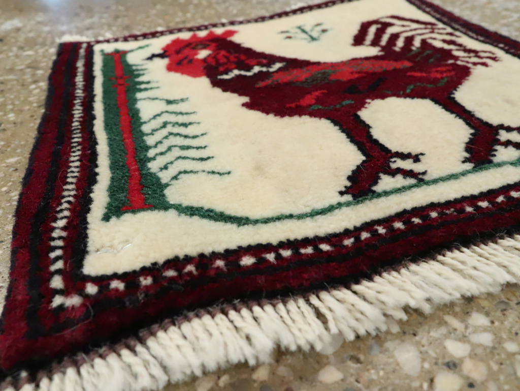 Vintage Persian Pictorial Baluch Rug (Pair: 1 of 2), No.27496 - Gsblank